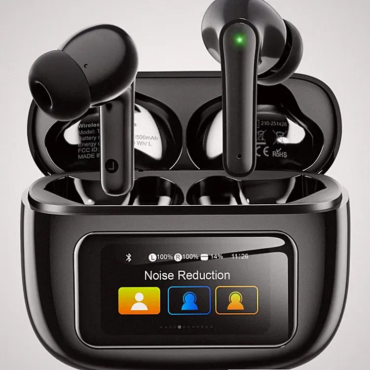 Bluetooth Kopfhörer T24 In Ear mit ANC, Touchscreen 48 Std. Wiedergabe Schwarz