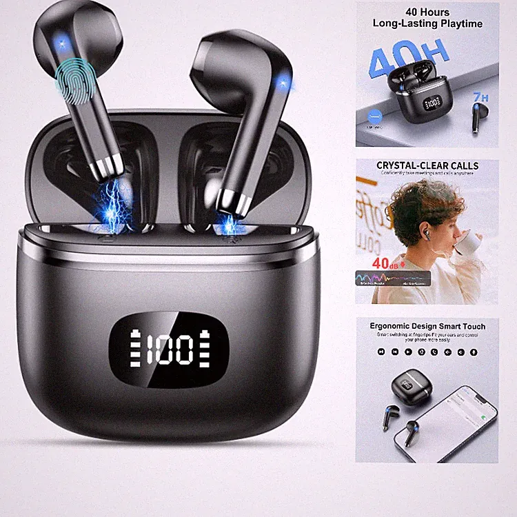 Bluetooth Kopfhörer W23 In Ear Kabellos 40h Spielzeit Noise Cancelling mit 4 ENC