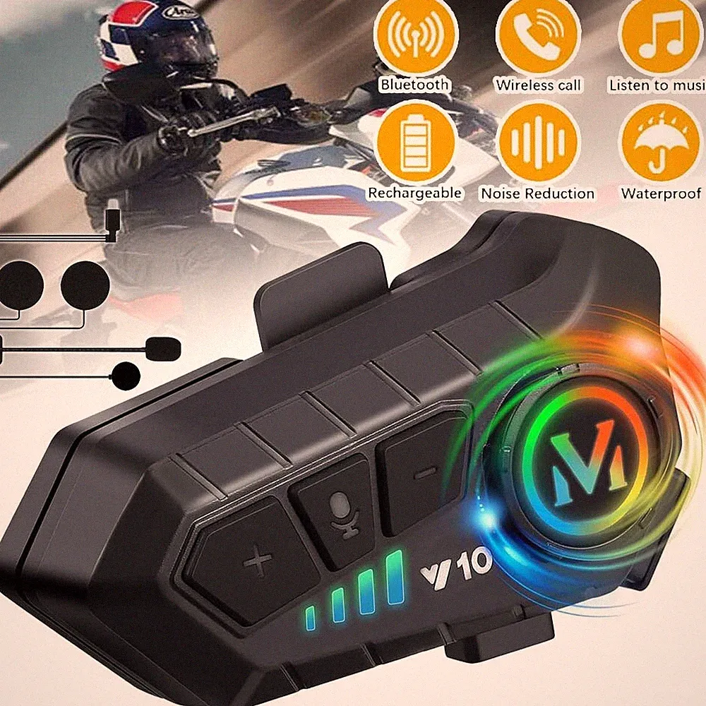 Bluetooth Motorradhelm Headset Motorrad Intercom Kopfhörer Kommunikationssystem