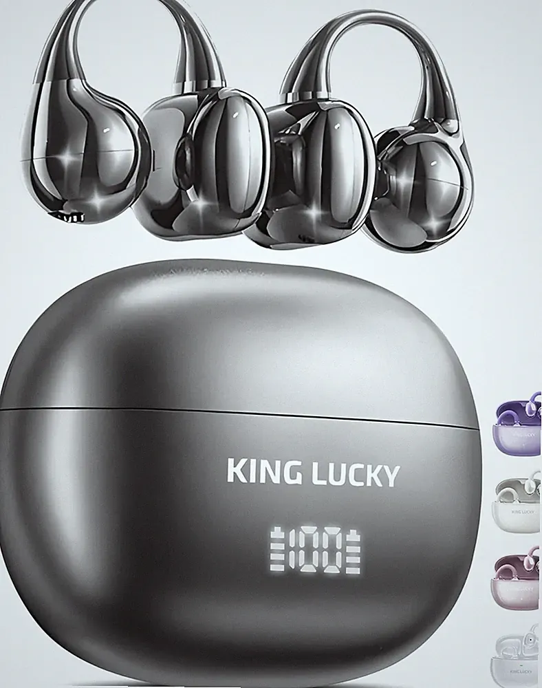 Bluetooth Ohrhörer Clip On 6.0 50h ENC schwarz Open Ear IPX5 Sport Brillenträger