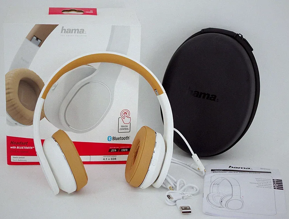 Bluetooth On Ear Stereo Kopfhörer Headset Wireless Touch Bedienung Hama 184028