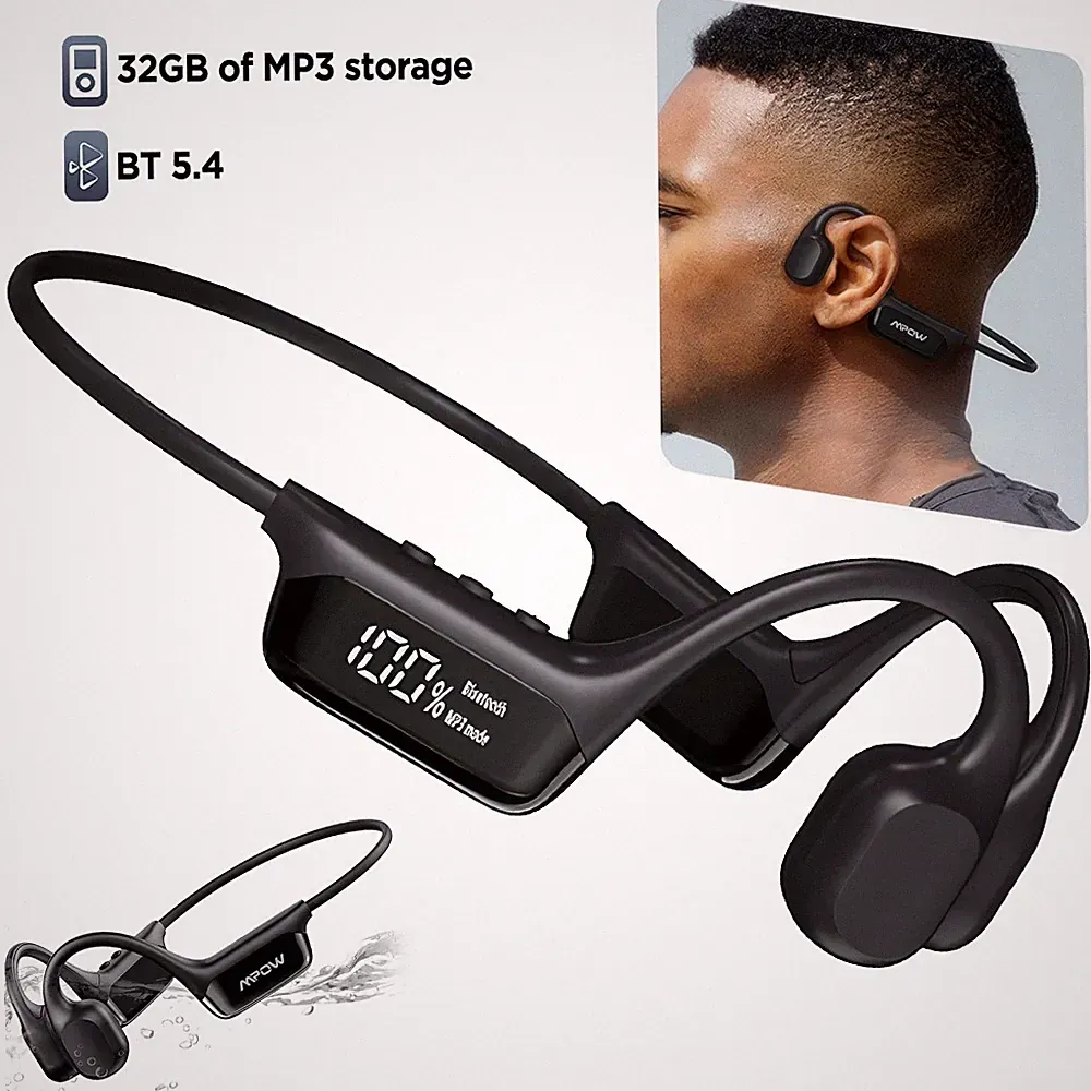 Bluetooth Open Ear Kopfhörer Knochenschall Ohrhörer IPX8 Wasserdicht für Sport