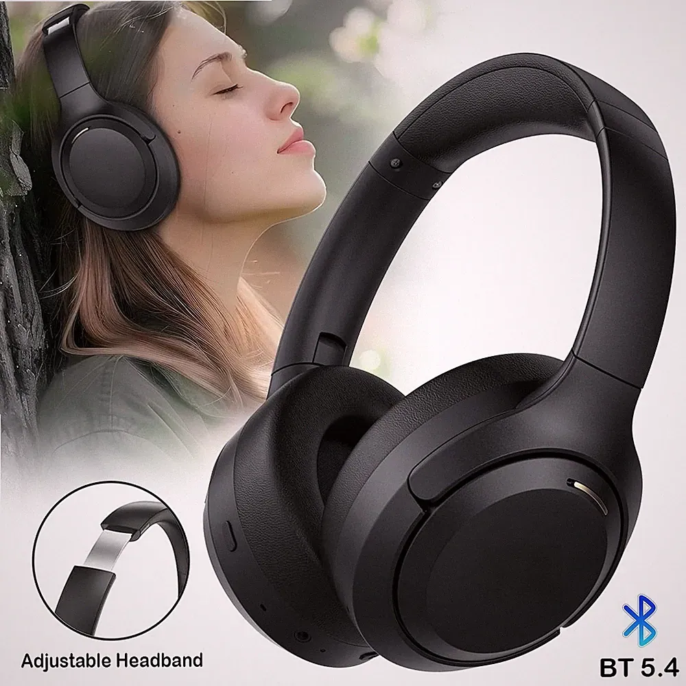 Bluetooth Over-Ear Kopfhörer Headset Wireless Schwarz mit Geräuschunterdrückung