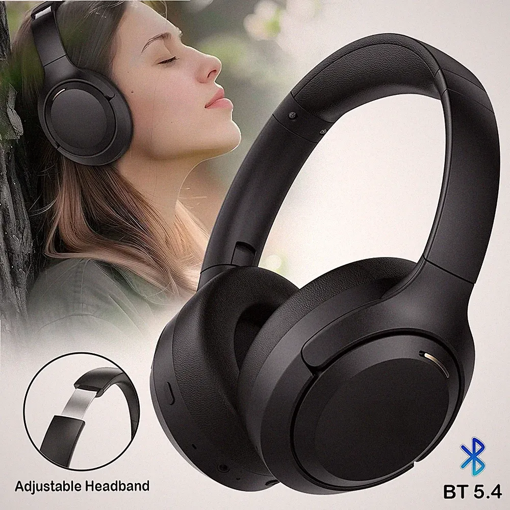 Bluetooth Over-Ear Kopfhörer Headset Wireless Schwarz mit Geräuschunterdrückung