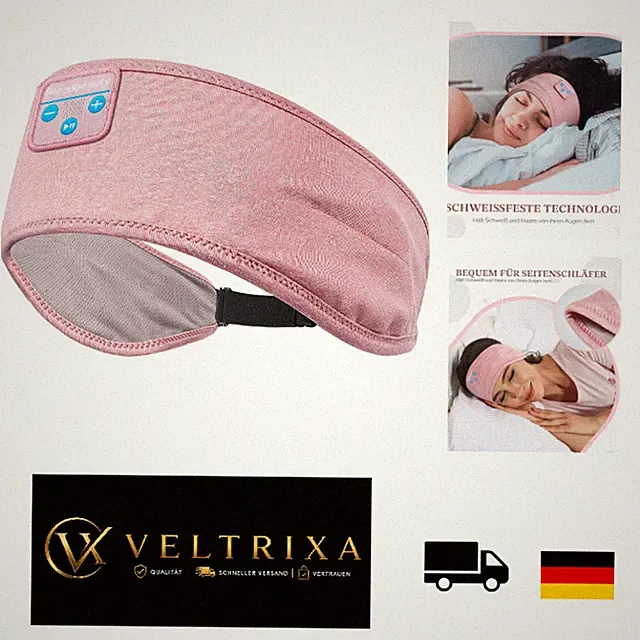 Bluetooth Schlafkopfhörer Hellrosa – Flexibles Kopfband, Lange Akkulaufzeit
