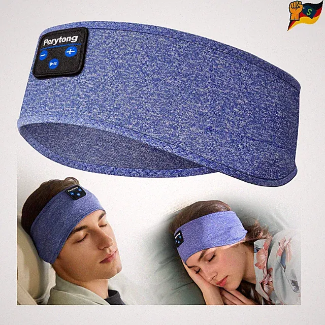 Bluetooth Schlafkopfhörer Schlafhelm Musikkopfhörer für Seitenschläfer Blau