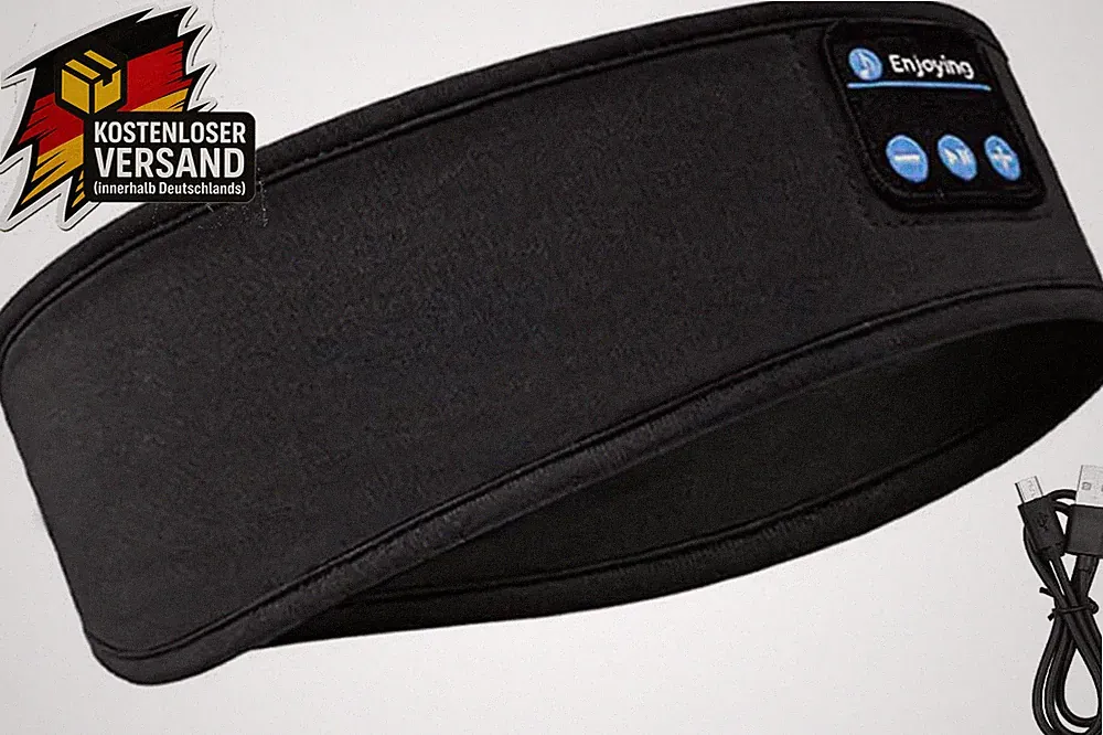 Bluetooth Schlafmaske mit Kopfhörer für Musik Anrufe Reisen Yoga Camping
