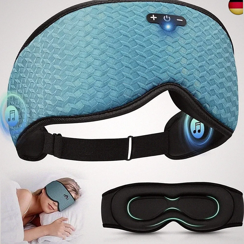Bluetooth Schlafmaske mit Kopfhörer, YiYunTE Schlafkopfhörer Seitenschläfer Mu