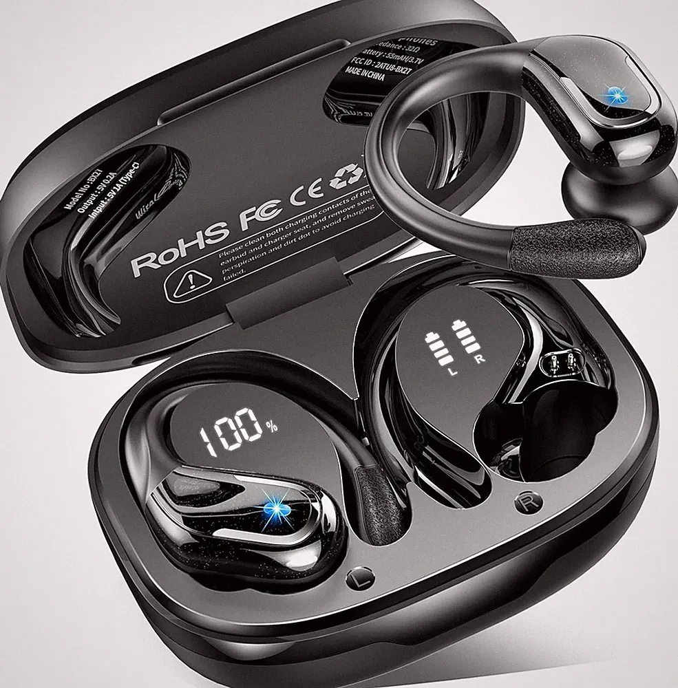 Bluetooth Sport Headphones 75 Stunden Akku 10 Stufen Lautstärke