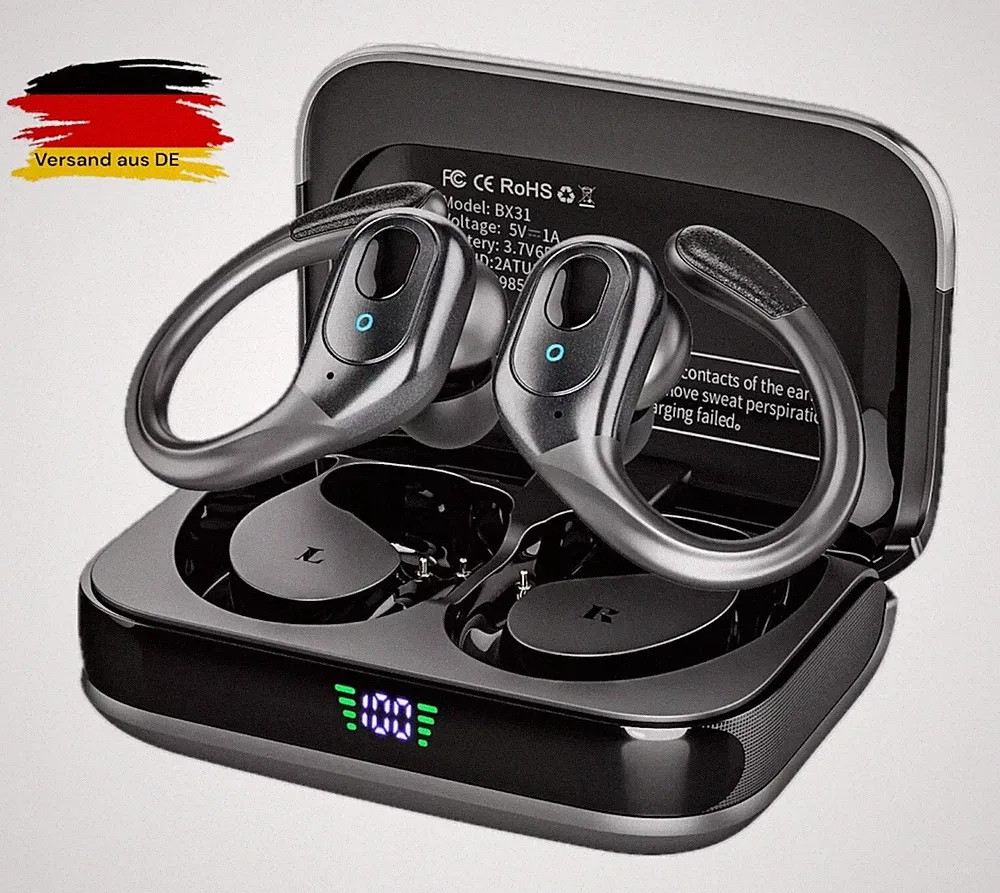 Bluetooth Sport Kopfhörer in-Ear, mit Touch Control, 75 Stunden Musikzeit neu