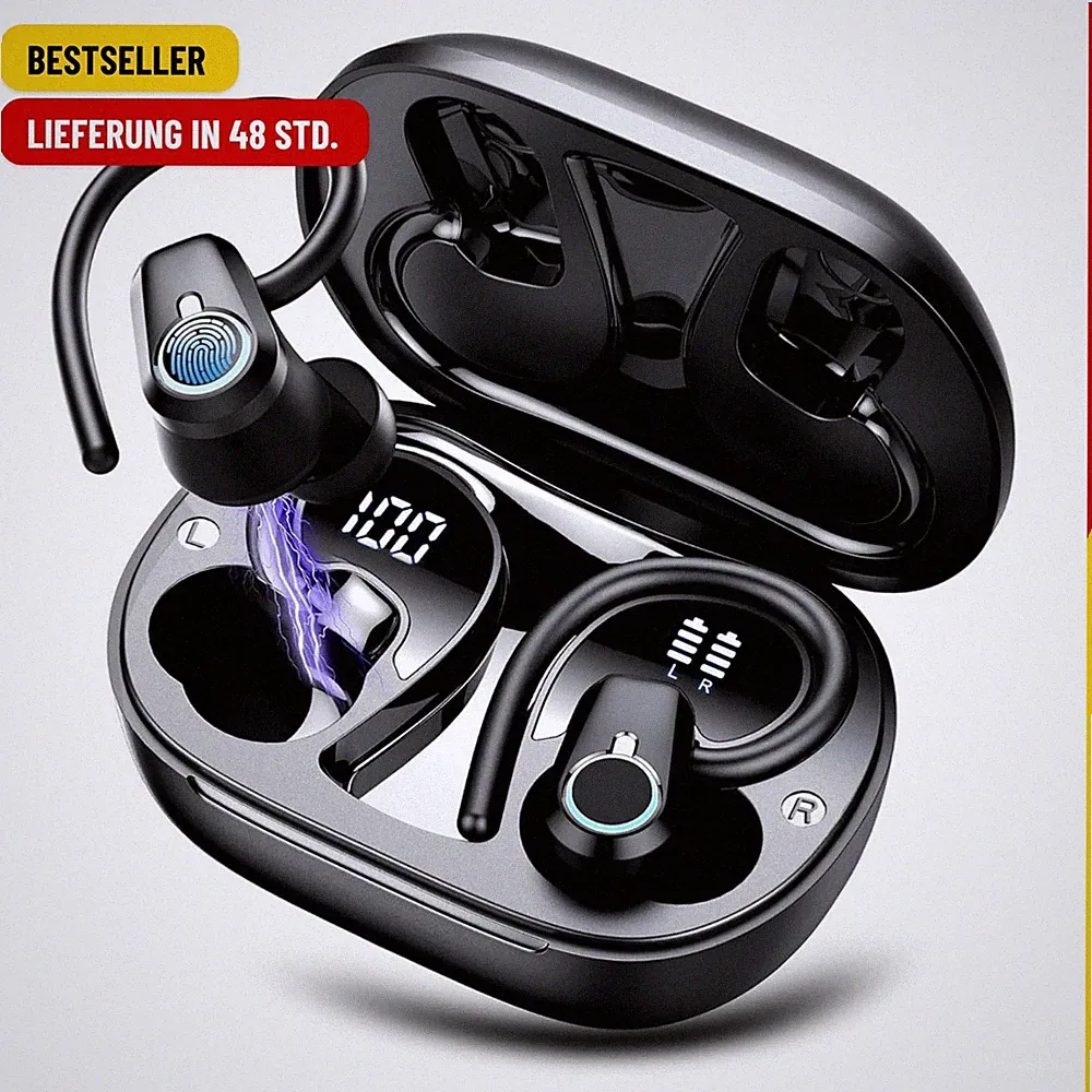 Bluetooth Sport-Kopfhörer, Kabellose Bluetooth 5.3 In-Ear Kopfhörer mit CVC 8.0