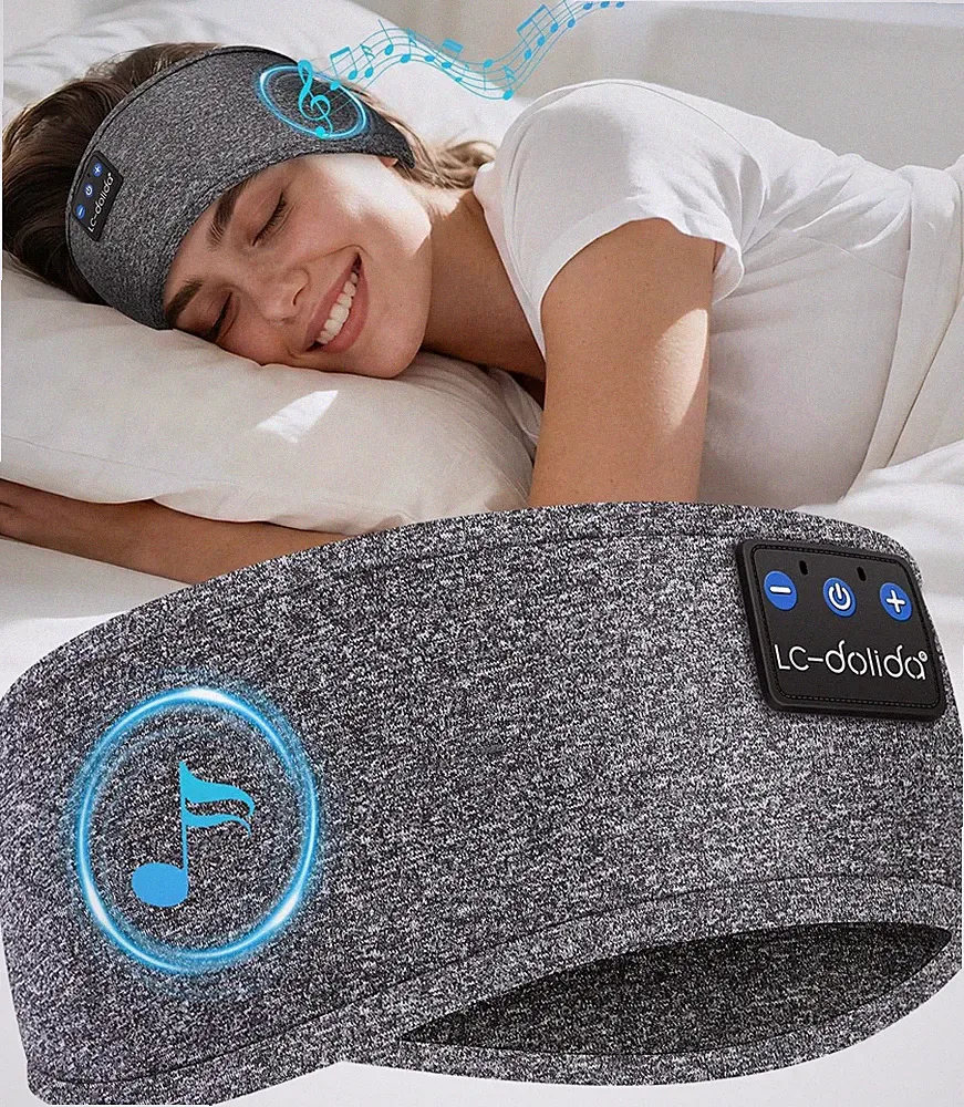 Bluetooth Stirnband Schlafkopfhörer 6 in 1 ultraweich Sport Yoga Akku Headphone