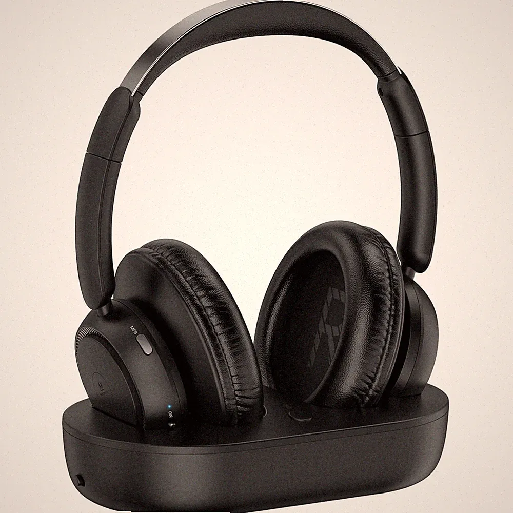 Bluetooth TV Kopfhörer Over-Ear Kabellos Schwarz 45h Laufzeit 5.2 Kompatibel