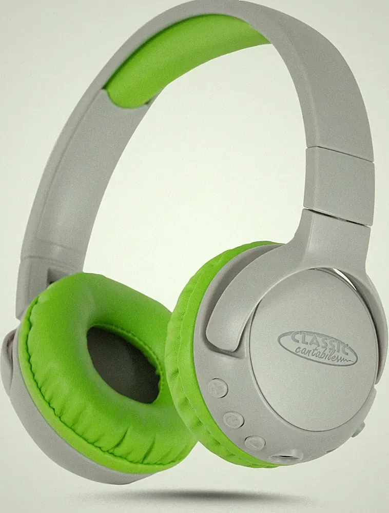Bluetooth und kabelgebundener Kinderkopfhörer von Classic Cantabile in Grau