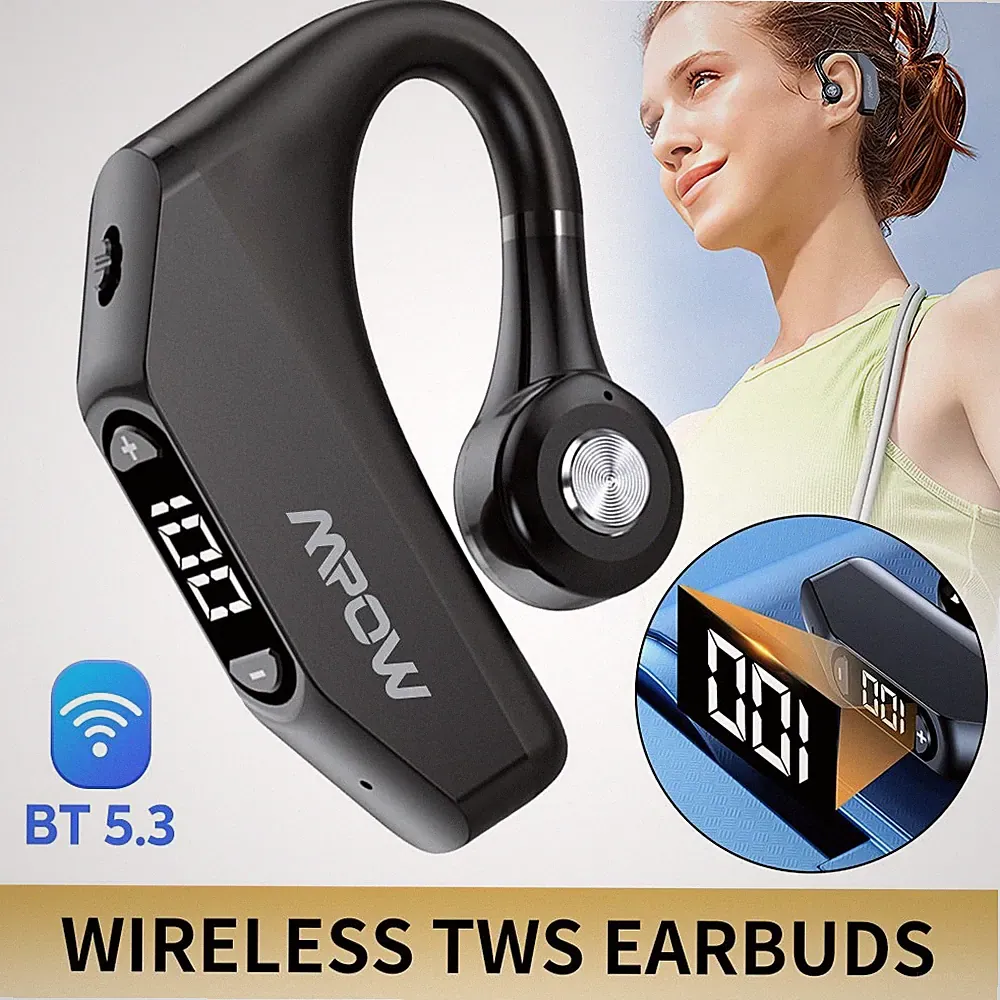 Bluetooth5.3 Kopfhörer für Sport, Drehbare Ohrbügel,Tiefer Bass,In-Ear-Kopfhörer