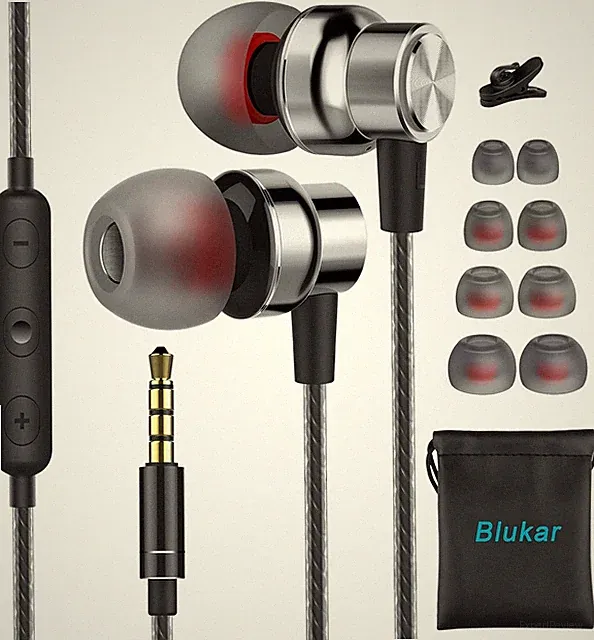 Blukar In-Ear-Kopfhörer 3,5 mm Kabel Lautstärkeregler