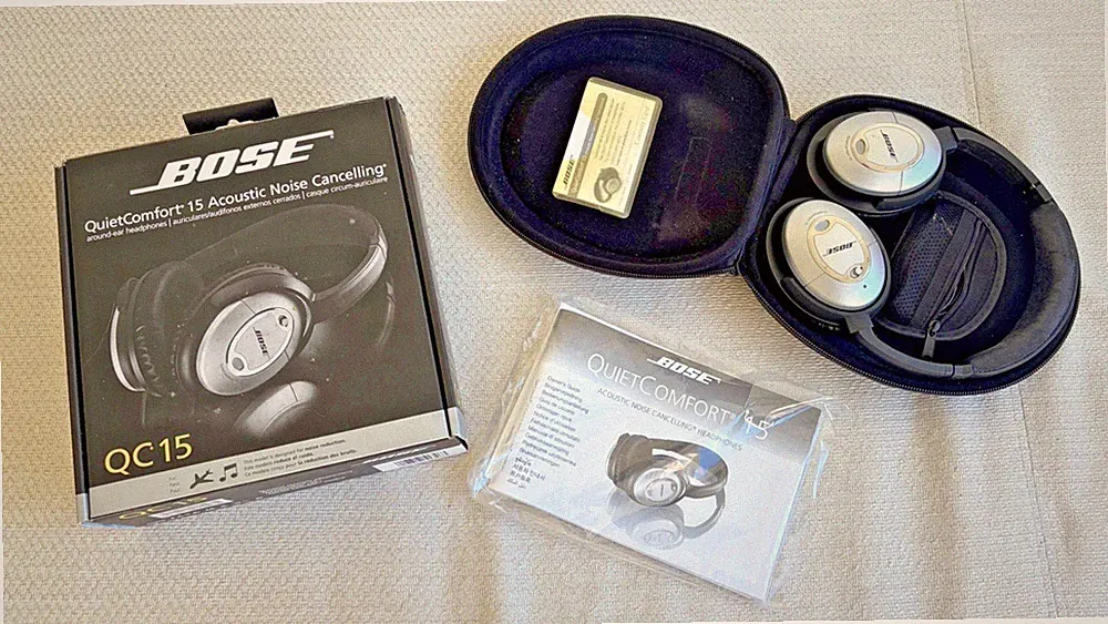 Bose QuietComfort 15 QC15 Kopfbügel Over-Ear Kopfhörer ANC 3,5 mm Schwarz/Silber