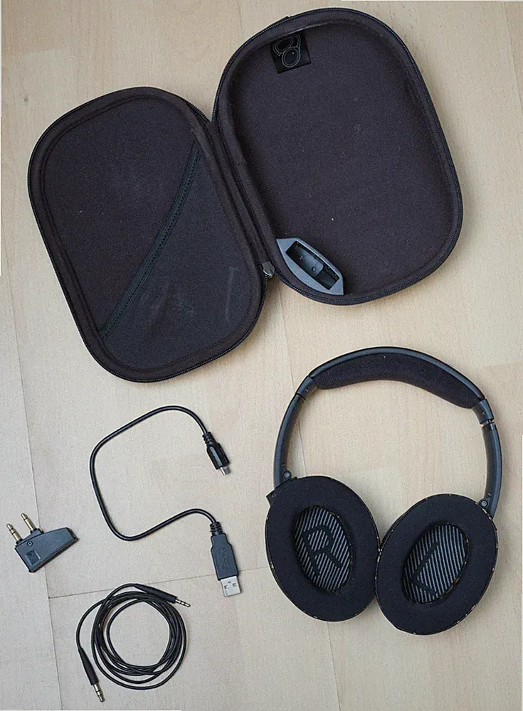 Bose QuietComfort 35 Over-Ear Kopfhörer Bluetooth 3,5 mm mit Case, Earpads neu!