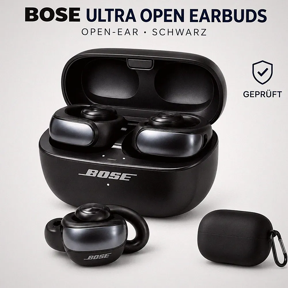 Bose Ultra Open Earbuds Bluetooth Open-Ear Kopfhörer Schwarz geprüft