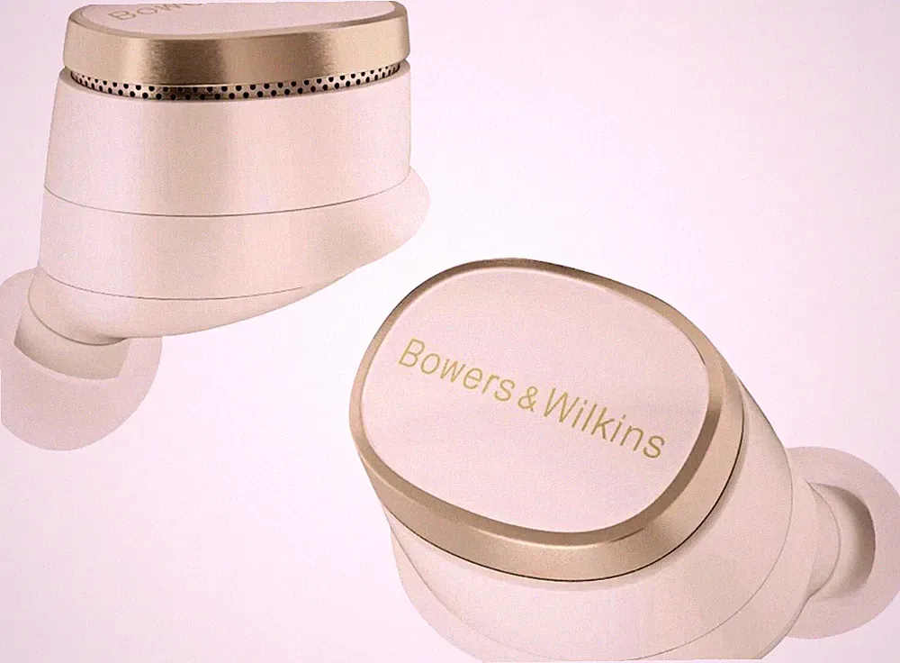 Bowers & Wilkins True Wireless In-Ear-Kopfhörer mit Ladeetui Weiß/Gold