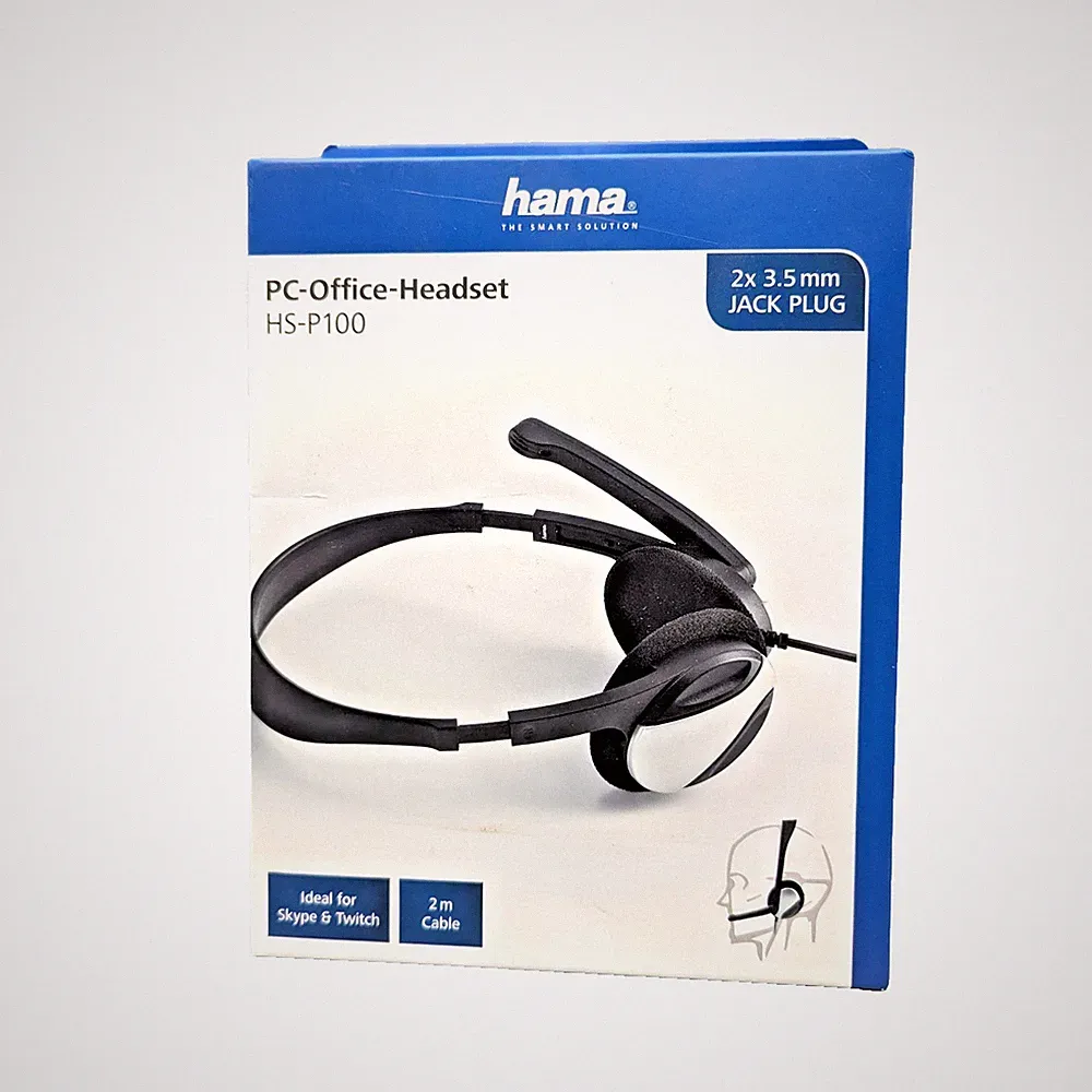 Büro Headset Kopfhörer Mikrofon 2x 3,5mm Klinke Hama HS-P100 PC NEU