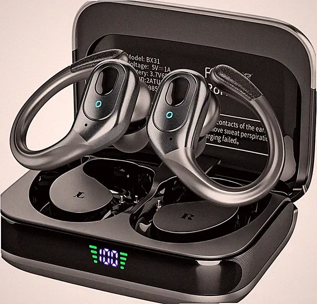 BX31 Wireless Earbuds Bluetooth 5.3 75H LED Display IPX7 Sport Ohrbügel Bass