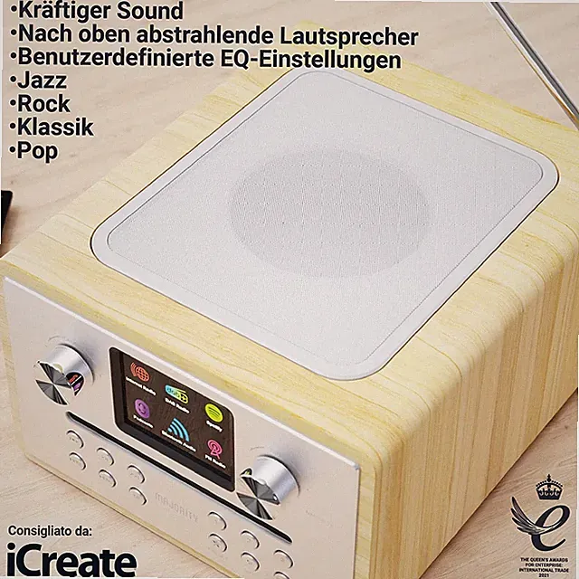 CD Internetradio. DAB+, BT, Fernbedienung, Majority Homerton 2, Oak, GEPRÜFT