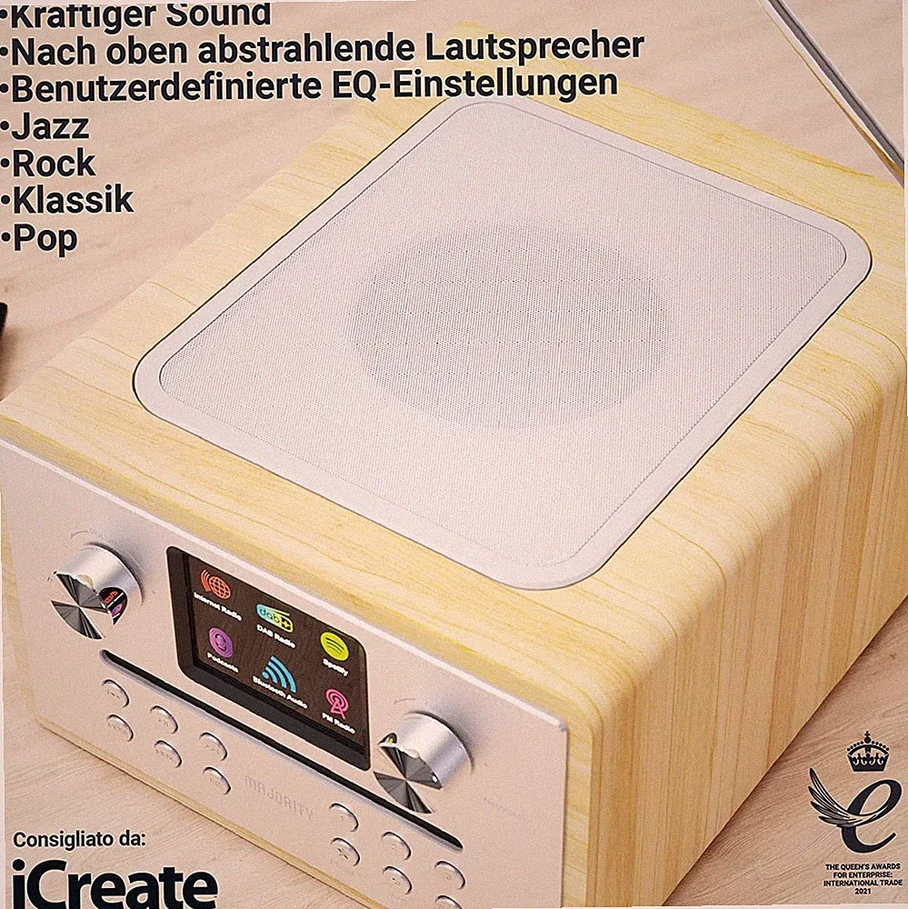 CD Internetradio. DAB+, BT, Fernbedienung, Majority Homerton 2, Oak, GEPRÜFT