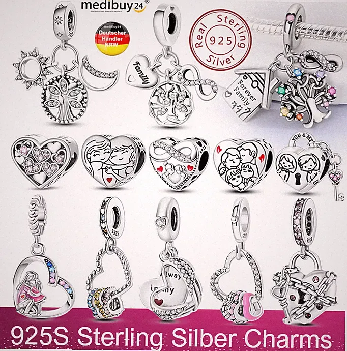 Charms 925 Sterling Silber Anhänger Armband Schmuck Herz Liebe Tier Familie Love