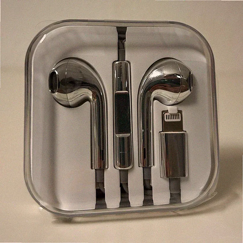 CHROME Earbuds mit Lightning-Anschluss Kabel & Wiedergabesteuerung Y2k