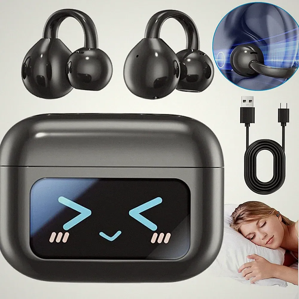 Clip On Ear Headphones Übersetzer Bluetooth Kopfhörer für 144 Sprachen Echtzeit