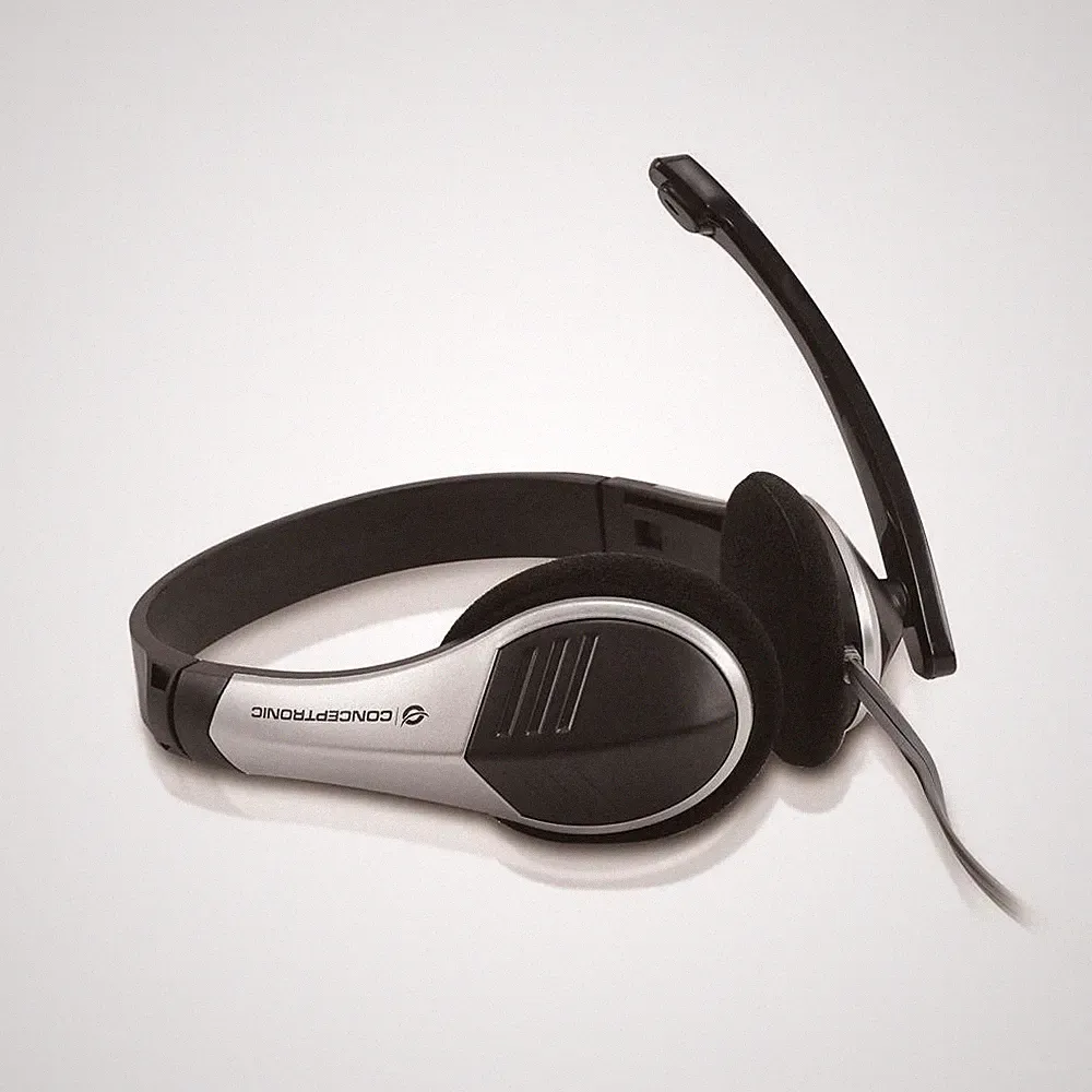 Conceptronic Chatstar Stereo-Headset Kopfhörer Mikrofon 105dB/mW 3,5-mm-Klinke