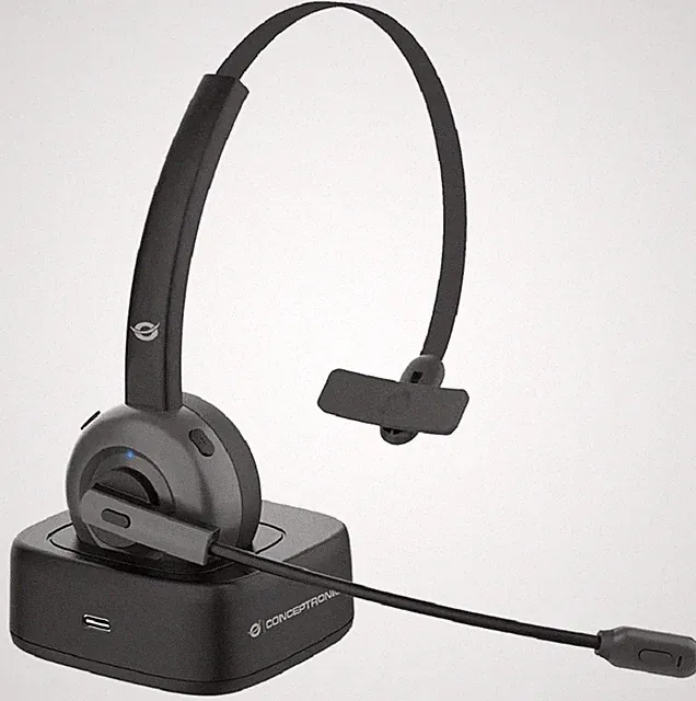 Conceptronic POLONA03BDA Wireless Bluetooth Headset With Charging Dock & Bluetoo