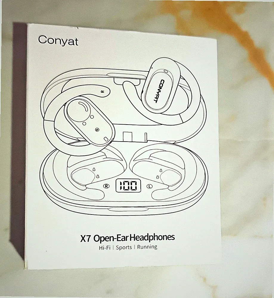 Conyat X7 Open-Ear In-Ear-Kopfhörer Bluetooth kabellos Ohrbügel Sport weiß