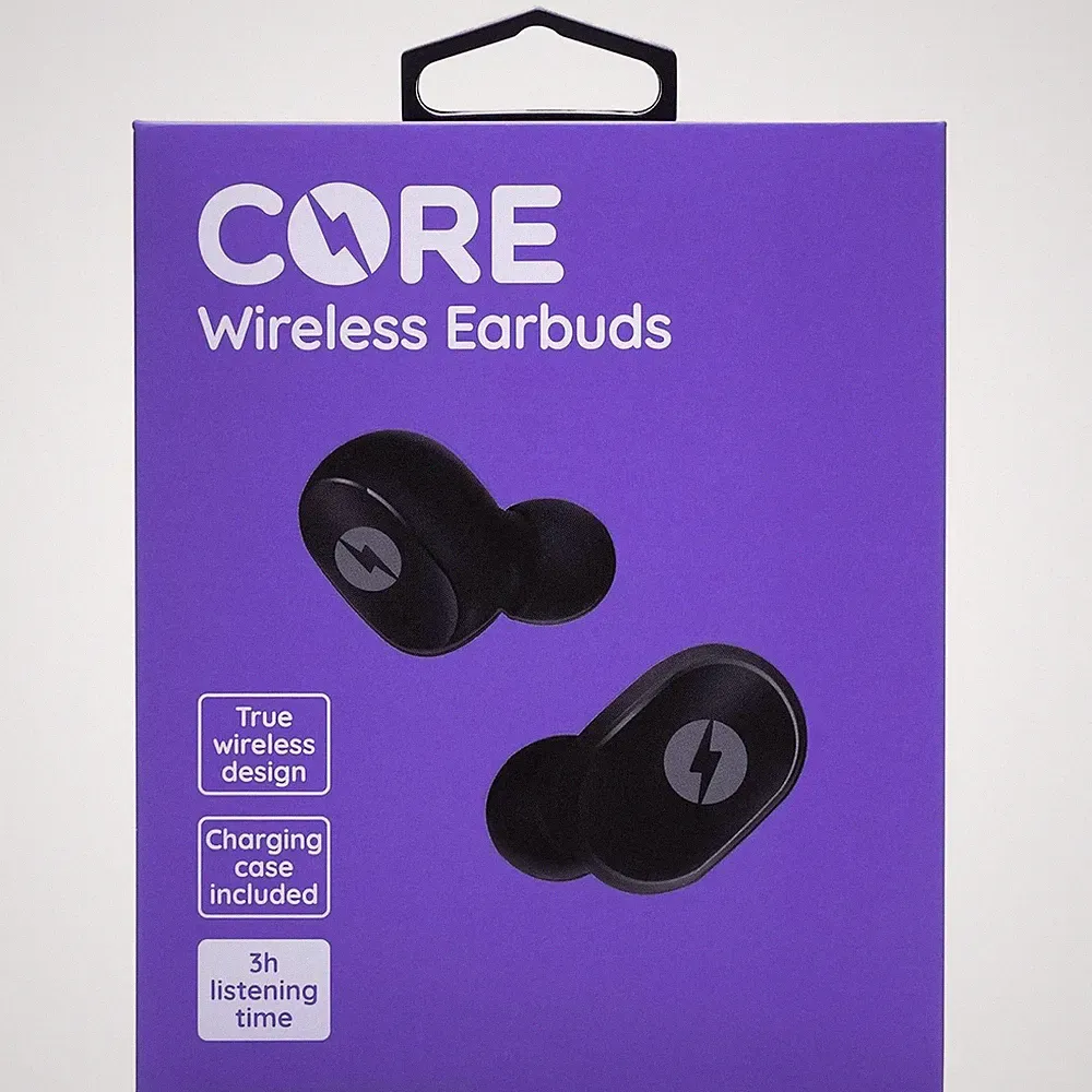 Core True Wireless Bluetooth In-Ear Ohrhörer mit Ladecase - Schwarz
