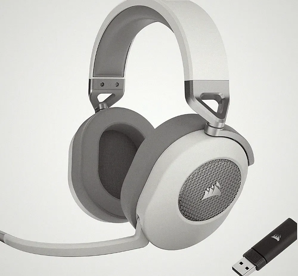 Corsair HS65 Wireless Gaming Headset Bluetooth Dolby 7.1-Surround-Sound - White