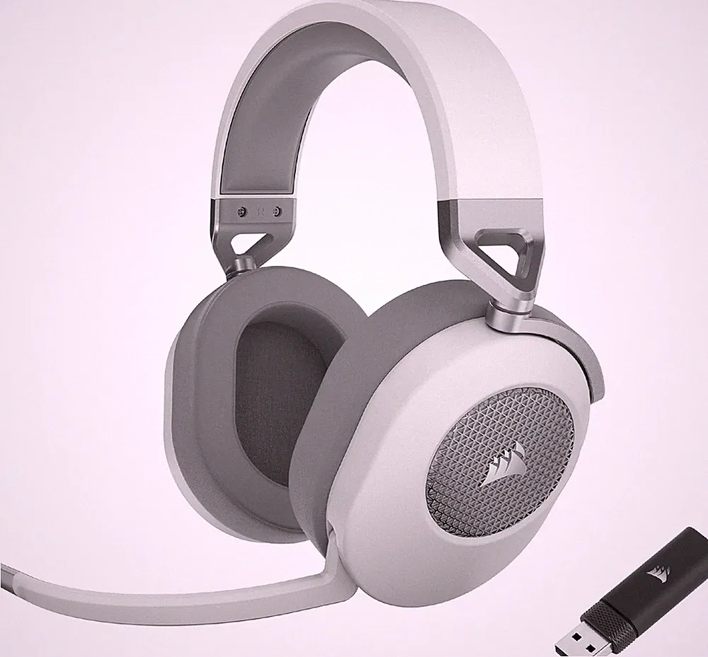Corsair HS65 Wireless Gaming Headset Bluetooth Dolby 7.1-Surround-Sound - White