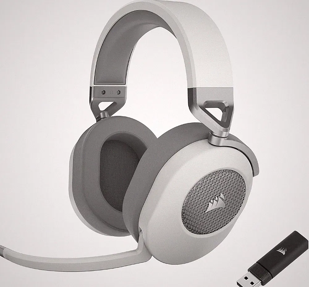 Corsair HS65 Wireless Gaming Headset Bluetooth Dolby 7.1-Surround-Sound - White