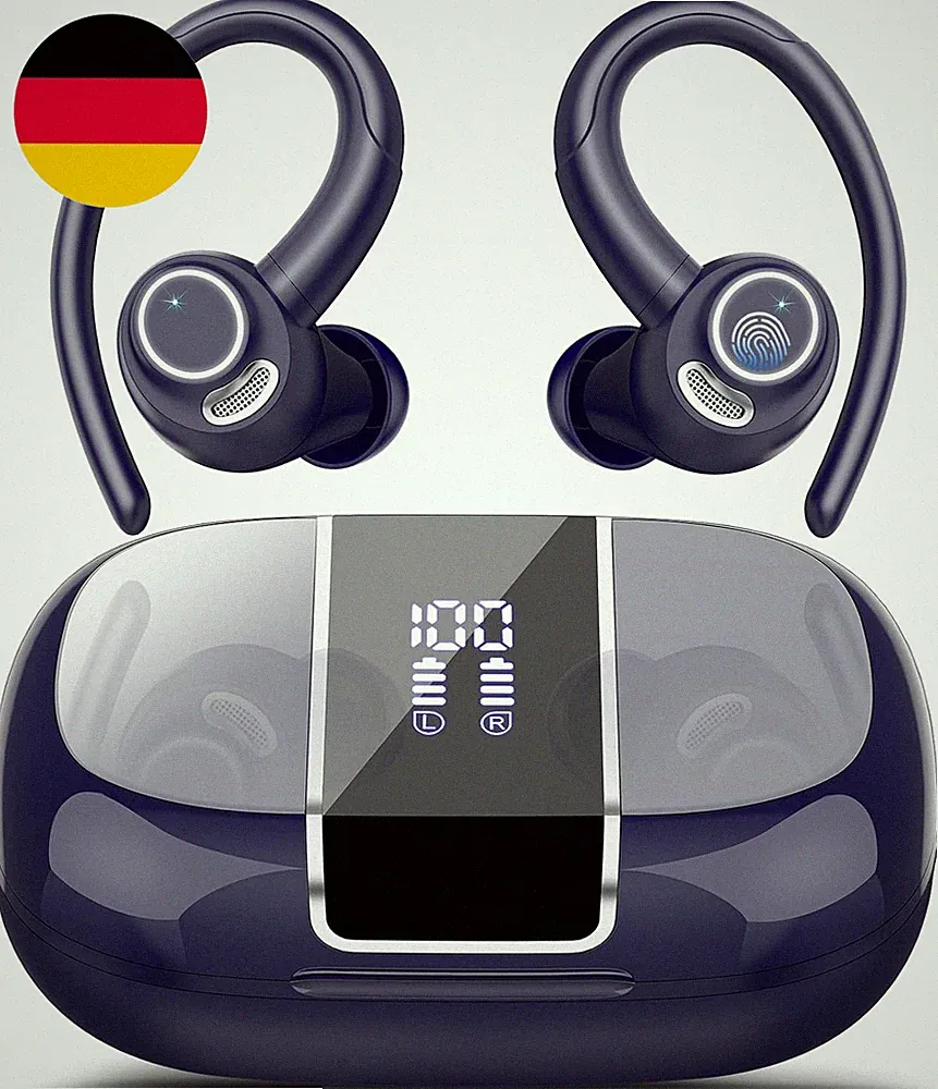 Csasan Bluetooth Kopfhörer Sport, Kopfhörer Kabellos Bluetooth 5.3 Mit ENC Mikro