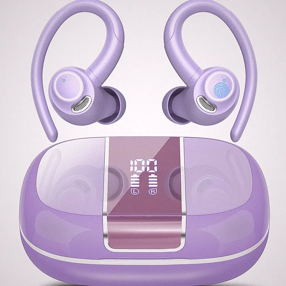 Csasan Sport Bluetooth 5.3 Kopfhörer 48Std Akku, HiFi Sound & IPX7 Lila