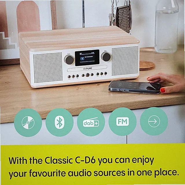 DAB+ CD Radio Bluetooth USB Stereoanlage Holz – Pure Classic C-D6 Oak GEPRÜFT