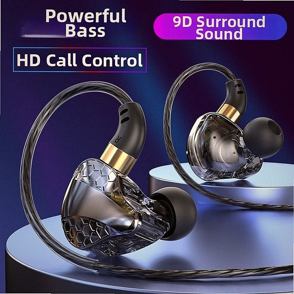 Deep Bass In Ear Kopfhörer mit 9D Surround Sound für Gaming Musik und Sport