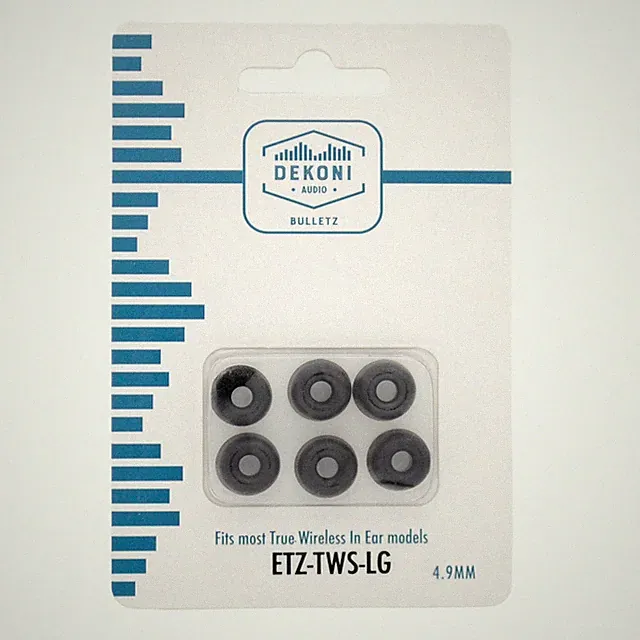 DEKONI AUDIO Bulletz | Memory Foam Ear Tips | True Wireless | 3 Pairs | Large