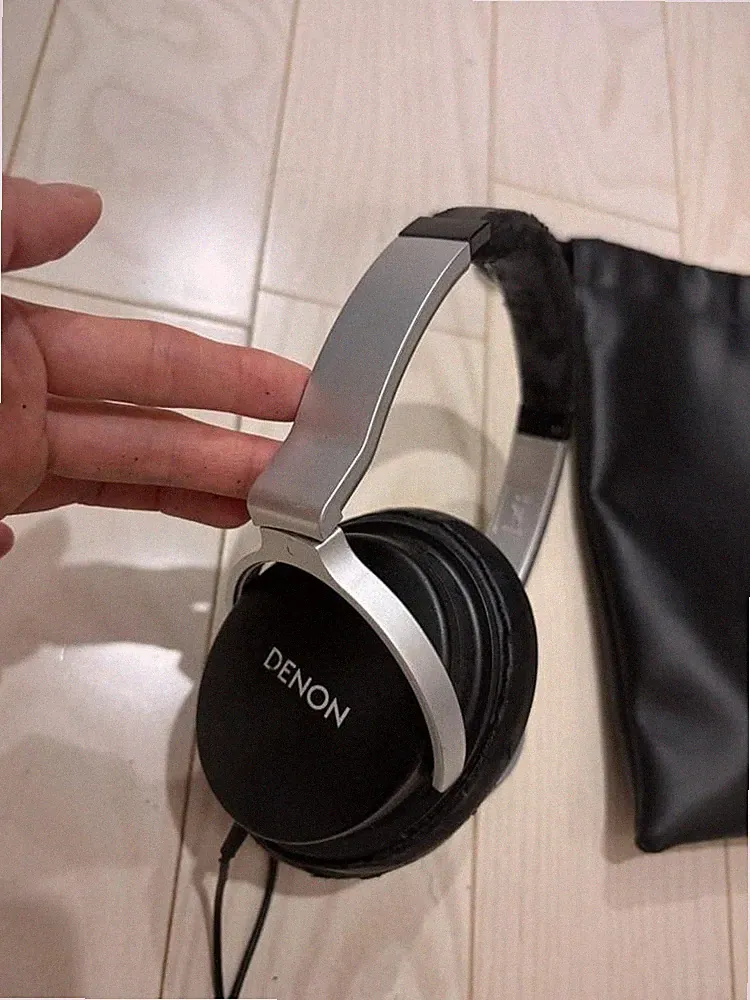 DENON AH-D1100 Tragbare Over-Ear Kopfhörer Schwarz Funktioniert Gebraucht Get...