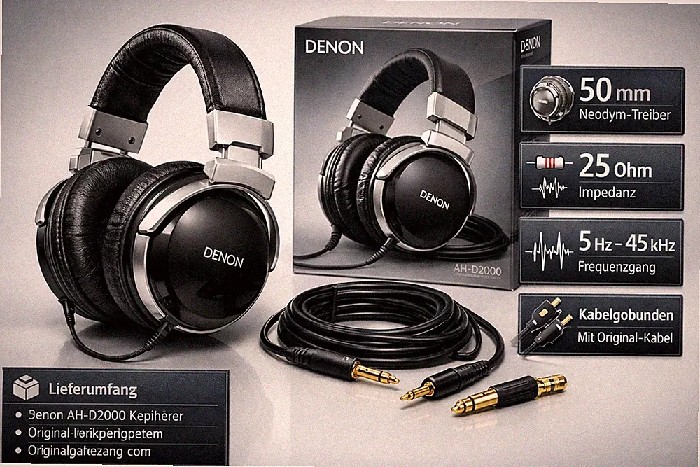 🎧 Denon AH D2000 AH-D2000 Kopfhörer Professionell Headphone Hi-Fi DJ Gebraucht