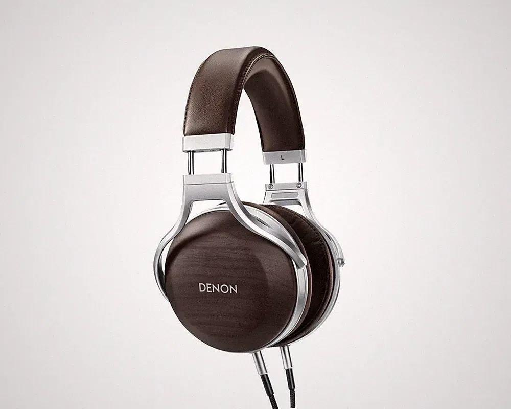 DENON AH-D5200 Kopfhörer Over Ear geschlossen hinten Zebraholz Hi-Res
