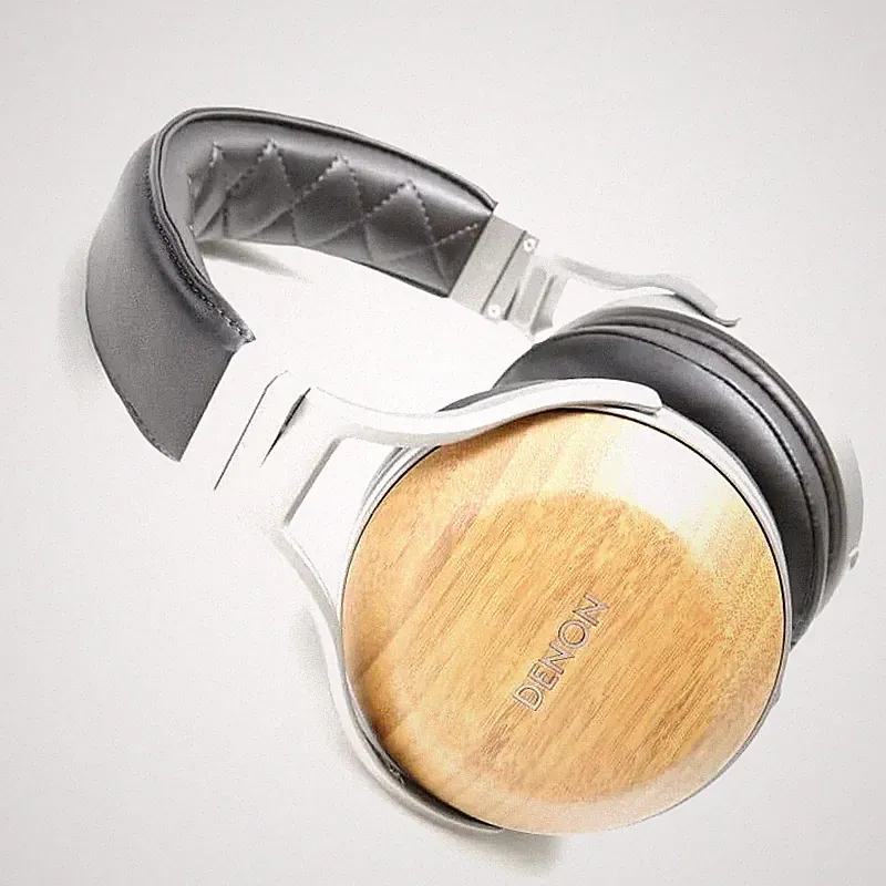 DENON AH D9200 Over Ear Kopfhörer Echt Bambus Holz Box Neuwertig Kabel aus...
