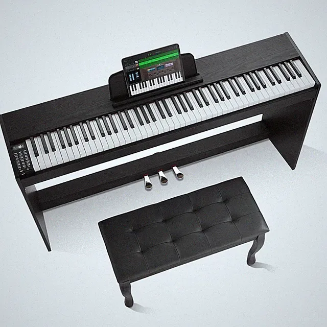 Digitalpiano 88 Tasten vollgewichtet mit 3 Pedalen Bank Bluetooth Komplett Set