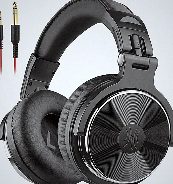 DJ Kopfhörer Over Ear 50 mm Treiber 6,3 und 3,5 Klinke Bass Studio HiFi Musik