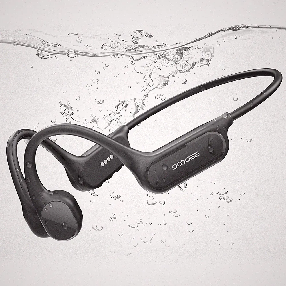 DOOGEE Knochenschall Kopfhörer, IP68 Kopfhörer Schwimmen BT5.4 32GB MP3 Open-Ear